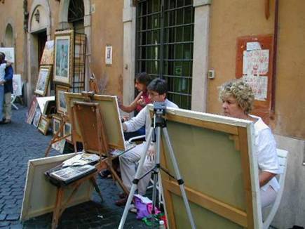 Alcuni momenti del lavoro svolto nelle esposizioni 
